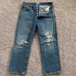 Citizens Of Humanity Blue Button-Fly Jeans